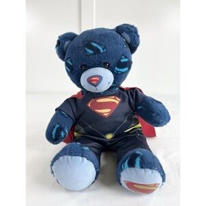 Build A Bear 18" Blue Superman Plush Bear, Man Of Steel DC Comics W/Outfit C2101